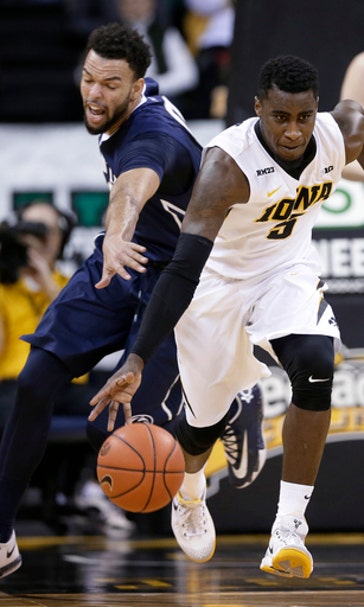 Uthoff leads No. 5 Iowa over Penn State 73-49